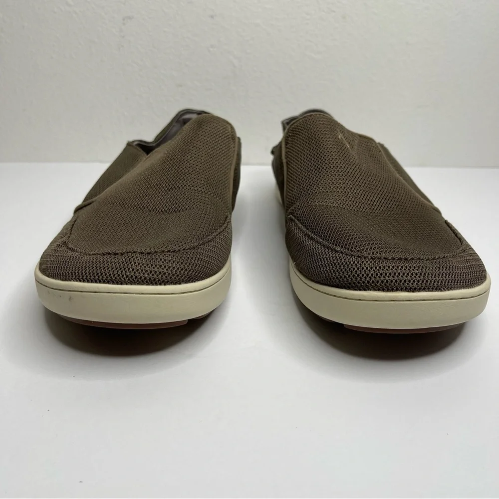 OluKai Nohea Mesh Men's Slip On Casual Loafer Shoes Size 11 Gray Brown/Green